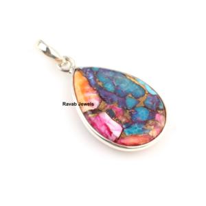 2025จี้เครื่องประดับ925เงินสเตอร์ลิงสำหรับผู้หญิงขนาด16X22มม. ดอกรักเร่สีชมพูหนามหอยนางรมประดับจี้ทองแดง - Product Image 1