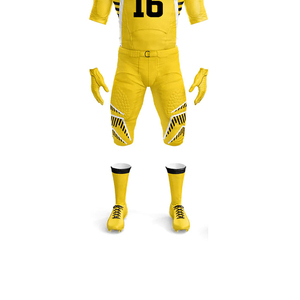 ชุดยูนิฟอร์มอเมริกันฟุตบอลแบบพรีเมียม ปรับแต่งได้ สำหรับทุกเพศ ชุดฤดูร้อนแบบสั้น คุณภาพสูง ผลิตจากโพลีเอสเตอร์ 100% ระบายอากาศได้ดี พิมพ์ลาย - Product Image 6