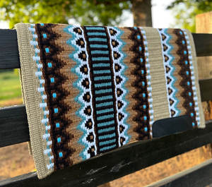 Couverture de selle Western Show Horse Design néo-zélandais Couverture de selle en laine faite à la main Top Tapis de selle en laine Taille - Product Image 2