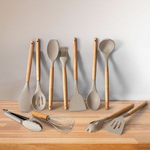 เครื่องใช้ในครัวทำจากไม้เรซิ่นพร้อมช้อนทำอาหารธรรมชาติ - Product Image 1