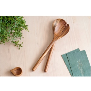 Meilleures ventes d'ustensiles de cuisine en bois de mangue Serveur à salade Cuillère de service et fourchette de service Ensembles de Serveur à salade en bois faits à la main - Product Image 6