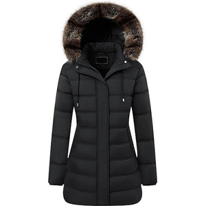 Manteaux Trench Unisexe Casual Solide Fermeture Éclair Col Montant Manches Longues Respirant Logo Avant Long Manteau Puffer Hiver - Product Image 1