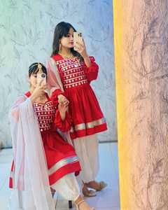 ชุดเดรส Afghani kuchi สำหรับผู้หญิงพร้อมผ้าพันคอและกางเกงสวยทันสมัย - Product Image 3