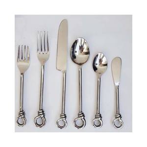 Vente en gros de couverts en acier inoxydable à poignée frottée pour restaurant plaqué argent pour l'extérieur Argenterie royale vintage de mariage de luxe - Product Image 2