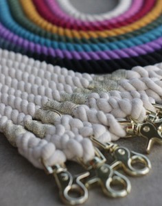 Ombre 5FT 100% Cotton Rope <b>Dog</b> <b>Leash</b> - Multi-Color Gold Hardware - Product Image 2