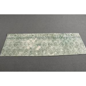 Alfombra Vintage, Alfombra de Pasillo de 1.9x5.7 pies, Alfombra Turca de Lana Verde Abstracta - Product Image 2