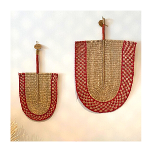 Tissé à la main en osier bambou corde plante motif artisanat décoration murale ventilateur 100% fait à la main Art vietnamien pour FBA suspendu artisan - Product Image 1