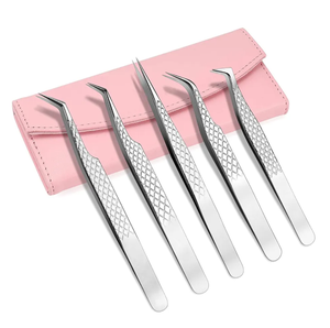 Pinzas para pestañas de titanio de gama completa al por mayor, pinzas de acero inoxidable, herramienta extensible para pestañas - Product Image 1