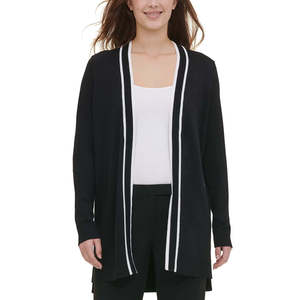 Cardigan Casual da Donna Calvin Klein, Invernale in Lana e Acrilico con Motivo Stampato e Decorazione a Bottoni, Nero, Taglia X-Large - Product Image 1