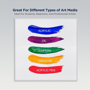 Panneau de toile d'artiste de qualité professionnelle de 6x6 pouces avec cadre blanc étiré de signature de conception d'art déco pour des peintres - Product Image 4