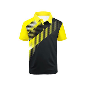 Alta calidad 215gsm 100% poliéster Polo bordado a rayas cuello Slim Fit XL tamaño personalizado Logo Polo - Product Image 4