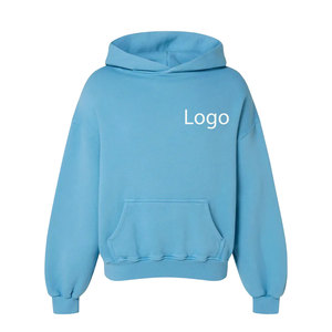 Sweats à capuche en coton mélangé épais de luxe unisexe avec logo personnalisé brodé Basics d'hiver décontractés avec éponge pour hommes - Product Image 3