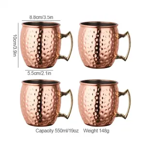 Tasse en cuivre pur 100% d'excellente qualité faite à la main Mule de Moscou tasses en cuivre avec taille et couleur personnalisées à vendre - Product Image 4