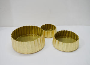 Bol courbe en aluminium plaqué or Texture Design fantaisie Bol de vaisselle bon marché en gros pour la maison Bol de service pour hôtel et restaurant - Product Image 4