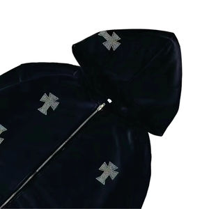 Personalizado Unisex Totalmente Personalizado Algodón OEM Rhinestone Chándal Diseño Exclusivo con Material de Algodón PARA EL Invierno - Product Image 5