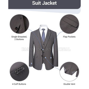 Trajes de 3 Piezas de Primera Calidad al por Mayor, Trajes de 3 Piezas con Logotipo Personalizado, Trajes de 3 Piezas a Precio Económico - Product Image 2