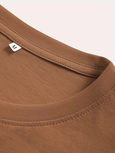 เสื้อยืดคอกลมลำลองแขนสั้นสำหรับผู้ชาย, เสื้อยืดผ้าฝ้าย100% สีขาวทึบขนาดพิเศษคอลเลคชั่นฤดูร้อน260กรัมเนื้อผ้าจำนวนมาก - Product Image 5