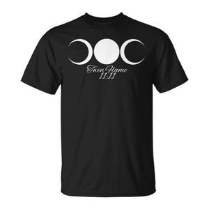 Camiseta con diseño de fases lunares cósmicas de llama gemela y numerología 11/11 - Product Image 1