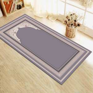 Alfombra de Oración Morada: Alfombra Islámica Musulmana para Mezquita, Lavable a Máquina, Alfombra Estampada, Alfombra Delgada No Tejida - Product Image 1