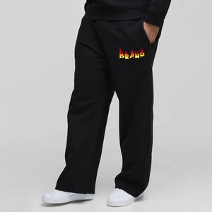 กางเกงวอร์มลำลองผู้ชายคุณภาพสูง ผ้าสแปนเด็กซ์/โพลีเอสเตอร์ พิมพ์ลายโลโก้แบบ DTF ระบายอากาศได้ดี ล้างสีแบบ Acid Wash มีเชือกผูก - Product Image 6