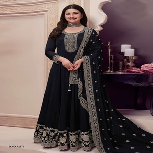 Designer Fantaisie Chinon Avec Broderie Salwar Costume Femme Fabricant De Mode Au Taux Le Plus Bas - Product Image 1