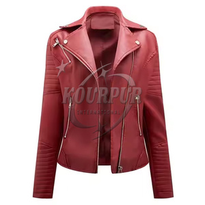 Chaquetas de cuero puro Reversible para mujer, técnica bordada sólida multicolor, PU, piel de oveja, cremallera, Logo, accesorio de invierno - Product Image 6