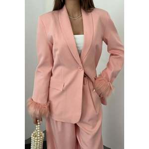Powder Fur Cuff Jacket & Trousers <b>Set</b> - Powder - Product Image 3