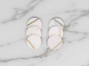 Posavasos Redondo de Mármol Blanco, Hecho a Mano, Piedra Natural, Decoración Elegante para Mesa, para Café, Té y Otras Bebidas - Product Image 3