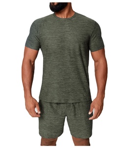 Ensemble de shorts décontractés pour hommes Ville Sports, été, uni, en spandex/coton, tricoté, respirant, 300g, séchage rapide, vêtements de sport pour la gym et le fitness - Product Image 1