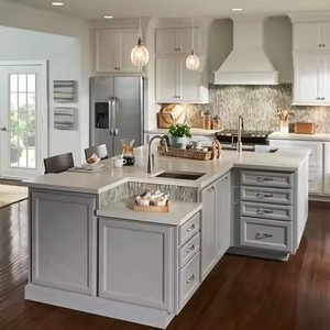 Juego de armario de cocina de madera maciza estilo coctelera gris de alta calidad hecho en fábrica en Vietnam DISEÑO DE EE. UU. Listo para ensamblar - Product Image 2