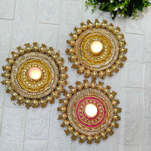 Elegante e intrincado estilo Patola Rangoli Mat para Diwali decoración del hogar diseño tradicional Ideal para portavelas centro de mesa de boda - Product Image 2