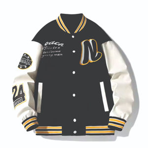 เสื้อแจ็กเก็ตทีมโรงเรียนหนังกันน้ำขนแกะคอปกตั้งปักลายสำหรับผู้ชายทำจาก2025สำหรับฤดูหนาว - Product Image 3