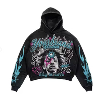 Sweat à capuche en molleton de design professionnel pour hommes, décontracté, tissé, sérigraphie de style de rue, coupe ample, vente en gros pour l'automne