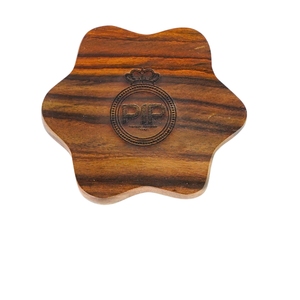 Elegant Minimalist Handcrafted Teak Wood Flower Coasters <b>Set</b> Stylish Home Decorative Objects for Coffee <b>Tea</b> Cups for Birthdays - Product Image 2