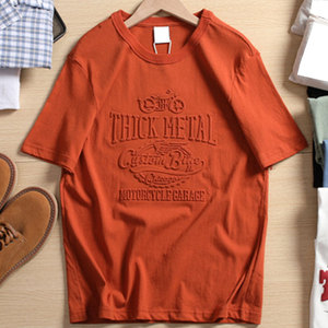 Coton de haute qualité pour hommes T-shirt surdimensionné impression de gaufrage graphique T-shirt pour hommes T-shirt en coton de haute qualité - Product Image 6