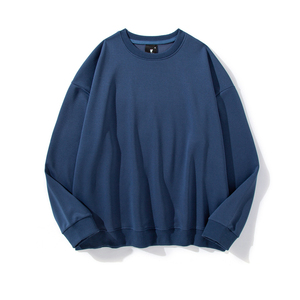 สเวตเชิ้ตของผู้ชายผ้าคอตตอนออร์แกนิก100% สเวตเชิ้ตขนแกะว่างเปล่าขนาดใหญ่ออกแบบได้เองใส่ได้ทั้งชายและหญิงบล็อกสีพื้น - Product Image 4