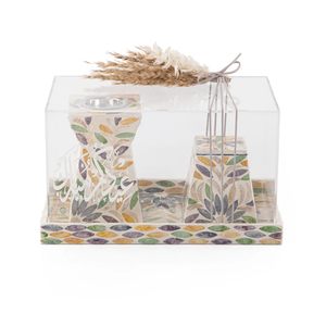 Mejor precio elegante Madre de perla mabkhar set MOP quemador de incienso con bandeja para Ramadán Eid regalo de Vietnam - Product Image 1