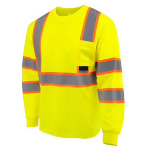 High Visibility Reflective Safety <b>Work</b> <b>Shirt</b> for <b>Men</b> Industrial Construction Use Polyester Anti-UV Breathable OEM Service - Product Image 6