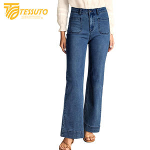 Pantalon cargo taille haute pour femme Jeans en denim taille haute élégants - Product Image 3