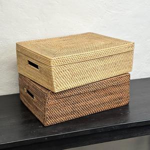 Cajas de mimbre de almacenamiento apilables, cuadradas, rectangulares, con tapa, calidad superior, precio barato - Product Image 5