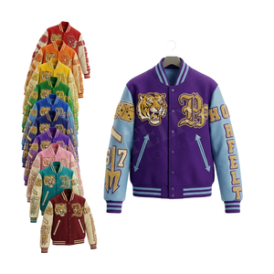 Chaqueta Varsity de Alta Calidad, Estilo Urbano Y2K, Moda Casual, Estilo Americano, Chaqueta de Béisbol para Hombre - Product Image 1