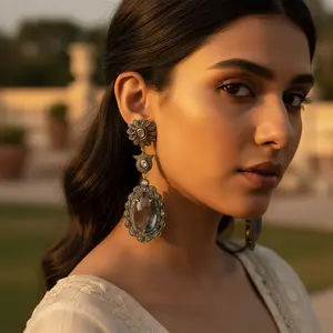 Pendientes de Piedras Preciosas Vintage para Mujer, Joyería de Moda - Product Image 1
