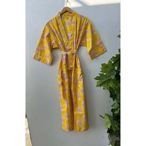 Robe Kimono en Coton Style Spa, Peignoir Doux en Coton Indien, Tenue Décontractée Quotidienne, Robes Décontractées pour Cadeaux - Product Image 2