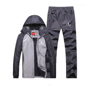 Autumn Breathable Lightweight Plus Size Men's Fleece <b>Tracksuits</b> Set Hoodie Pants Warm Casual Sportswear Sweat-Wicking Quick Dry - Product Image 3