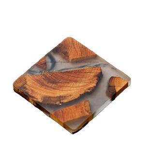 Nouveau Style Thé Meilleurs Sous-verres Bois et résine de séchage résistant à la chaleur Meilleure tasse en bois et résine de dessous de verre Par STAR CRAFTS INDIA - Product Image 1