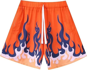 Design personnalisé Short en coton délavé à l'acide et à la teinture au soleil pour hommes et femmes 100% coton taille moyenne impression bouffante à bords bruts vente en gros - Product Image 2