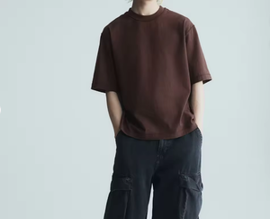T-shirt à col roulé surdimensionné en coton 100% personnalisé de qualité supérieure 2025, streetwear, coupe ample, tricoté, t-shirts vierges, faible MOQ, impression de logo - Product Image 2