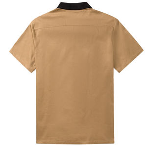 Camisa de Bolos Retro para Hombre con Solapa de Contraste, Doble Ribete Vertical y Tejido Transpirable que Absorbe la Humedad - Product Image 2