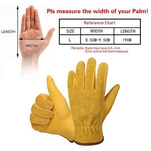 Guantes de trabajo de seguridad doble para construcción industrial de cuero de vaca con diseño personalizado - Product Image 6