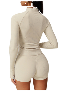 2025 nueva llegada atlética alta elasticidad Fitness desgaste sin costuras Yoga gimnasio 2 piezas conjunto ajustado medias mujeres Yoga conjuntos para niñas - Product Image 4